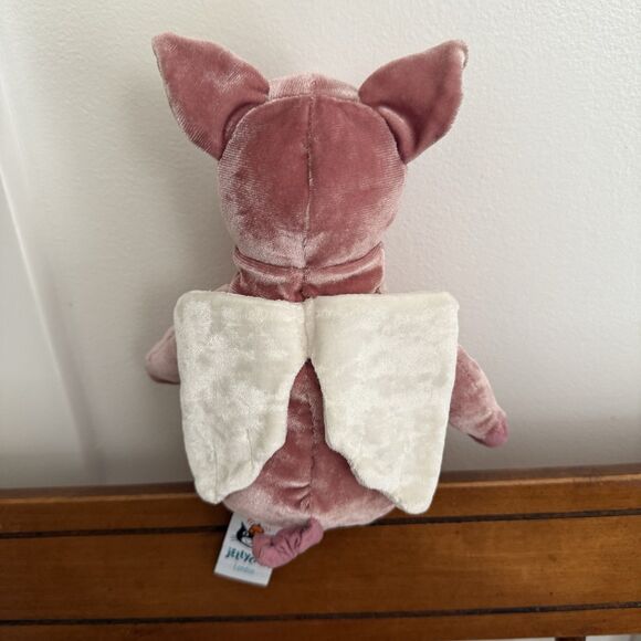 Jellycat London Plush Piggy Might Fly Pig With Wings Pink Velvet 10” Toy Lovey - Picture 2 of 4